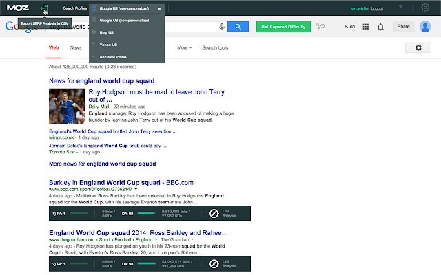 extensiones SEO MozBar