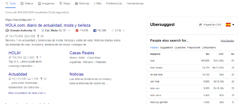 ubersuggest extensiones SEO