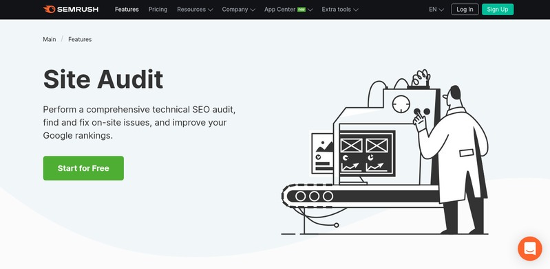 Herramienta para auditorias SEO de Semrush