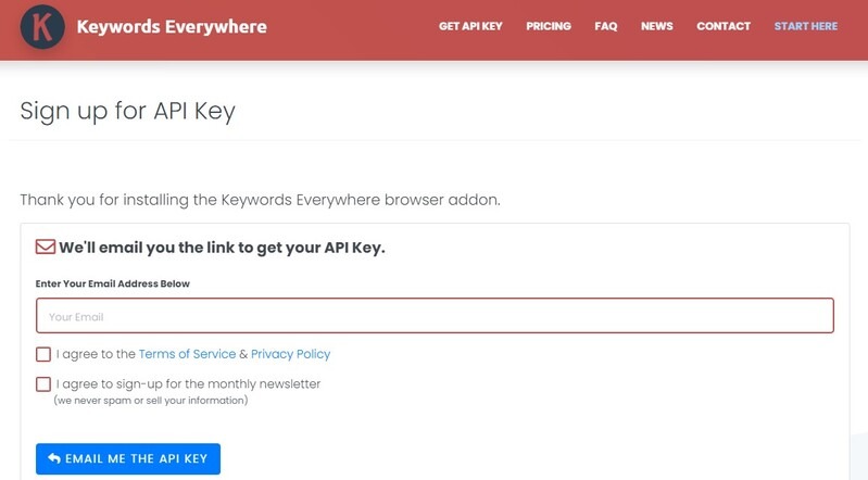 ¿Qué es y cómo usar Keywords Everywhere? registro API Keywords Everywhere