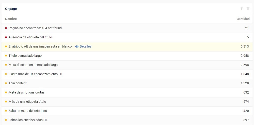Herramienta seo on page SISTRIX