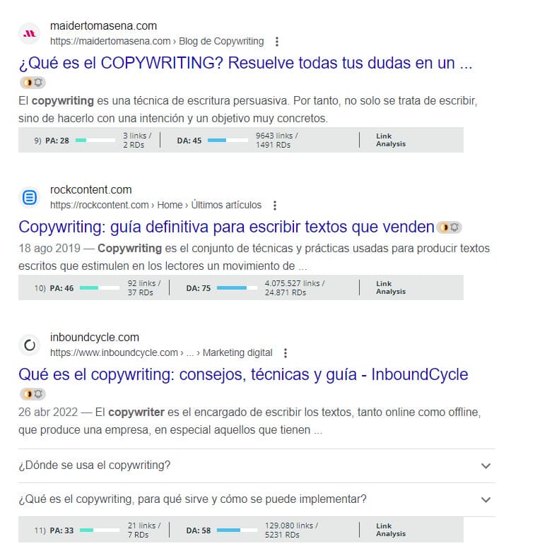 Moz Bar Competidores Da